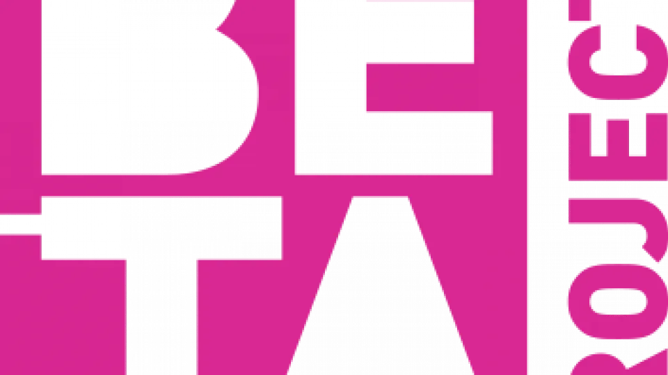 Pink colour Beta Projects Name Logo