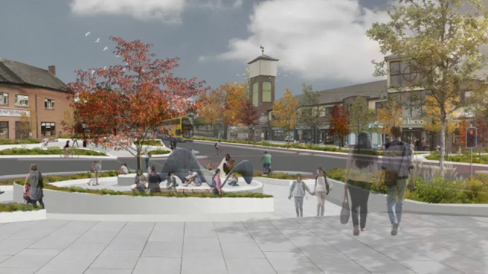 An artist's illustration of the proposed Finglas Village Improvement Scheme.