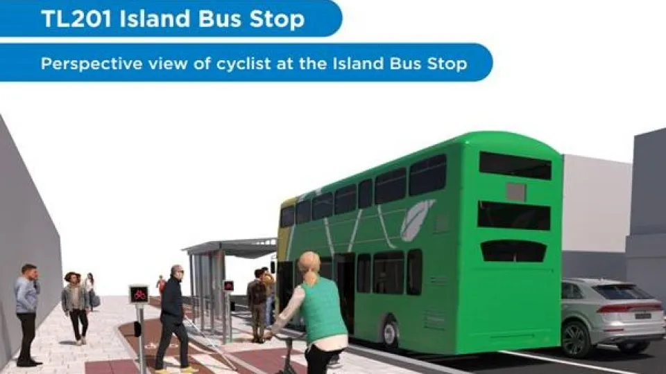layhout of an island bus stop