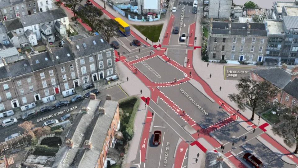 Artist’s impression of NCR/Belvedere Road/Belvedere Place/Sherrard Street Upper and Lower Junction