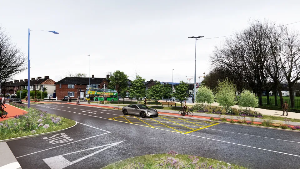 Artist’s impression of scheme looking across Dolphin Road from Grand Canal View