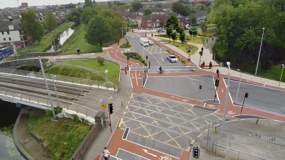Artist’s impression of scheme looking towards Dolphin Road 